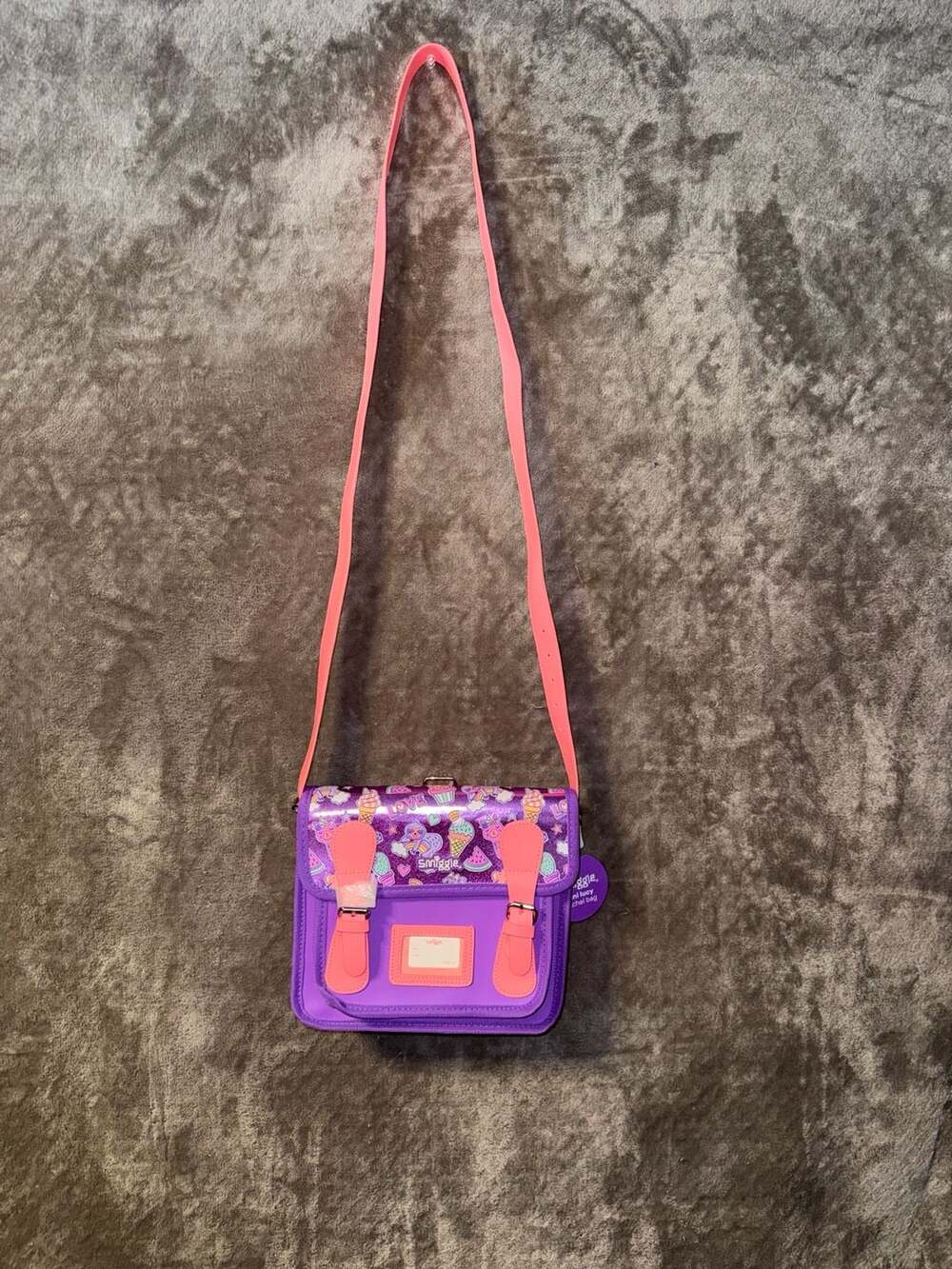 Smiggle Mini Lucy Convertible Satchel Backpack Bag Purple Llama Ice Cream